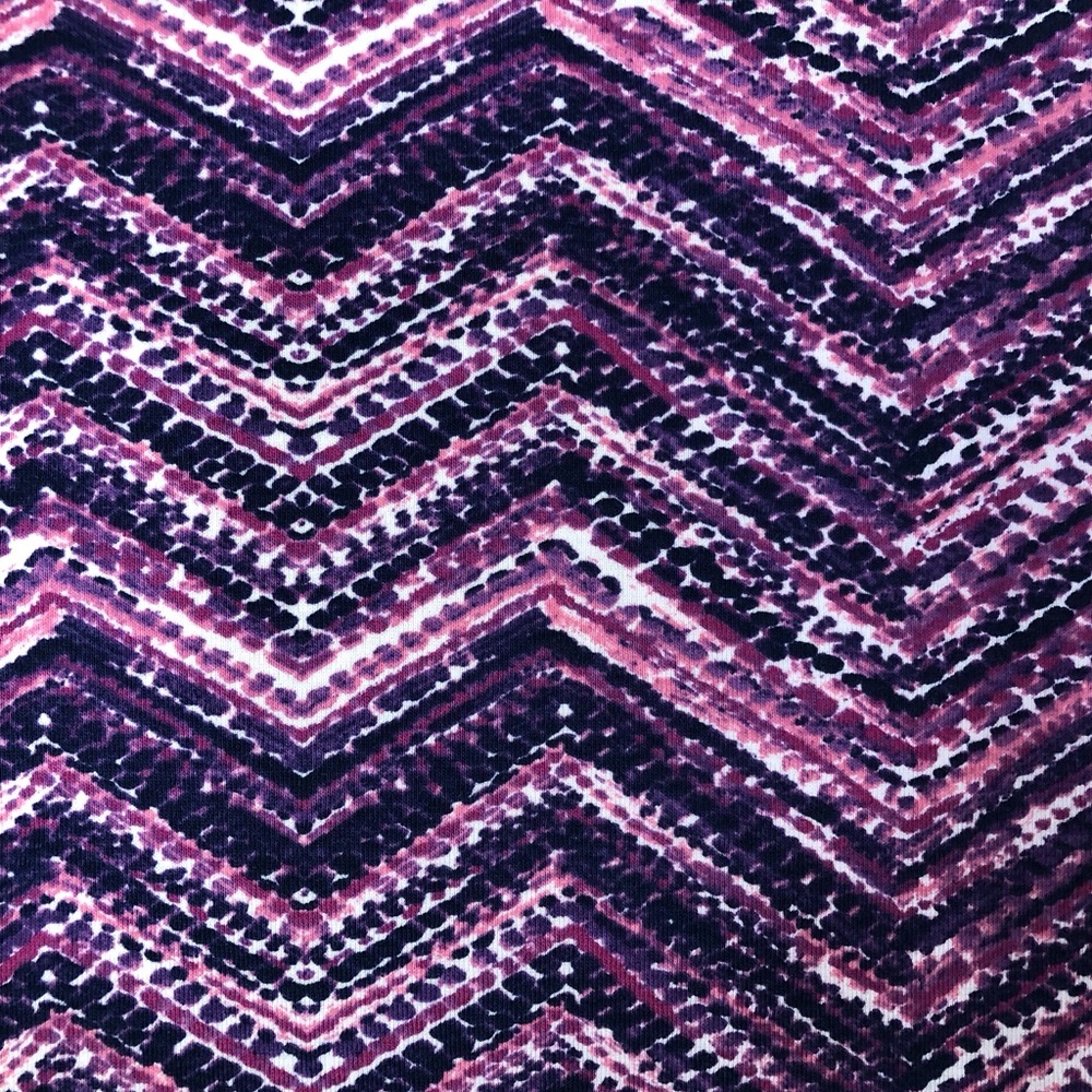 Croft & Barrow Purple Pink Chevron Zig Zag V-Neck Tee Top XXL - Picture 3 of 5